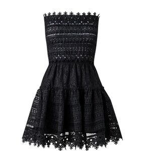 Waimar Vallarta Elegant Black Strapless Lace Dress nwt